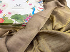 Him/Her Beige Gold Zari Reversible 100% Fine Wool Stole- 183