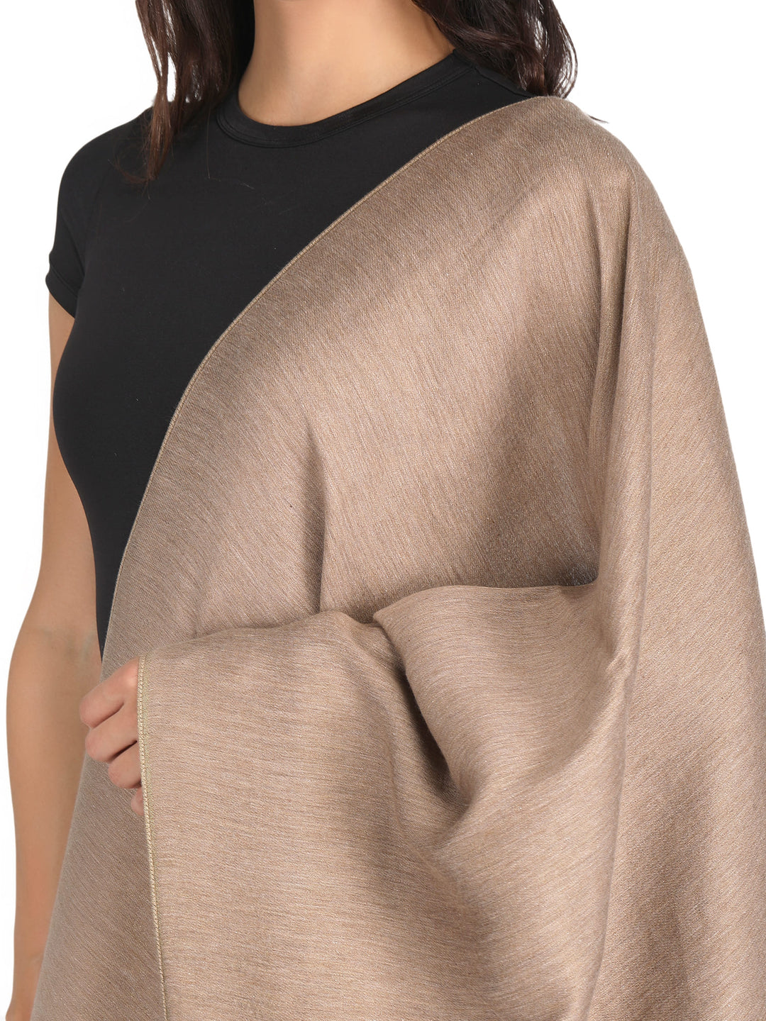 Him/Her Gold Zari Reversible 100% Fine Wool Stole- 183