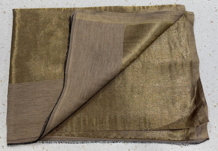 Him/Her Gold Zari Reversible 100% Fine Wool Stole- 183