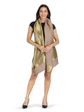 Him/Her Beige Gold Zari Reversible 100% Fine Wool Stole- 183