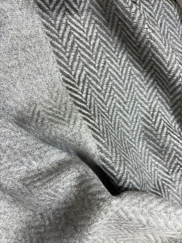 Him/Her Herringbone Mix Wool Unisex Stole- Grey