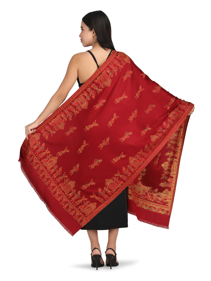 Him/Her Figurative Acrylic Wool Stole - 244- Red