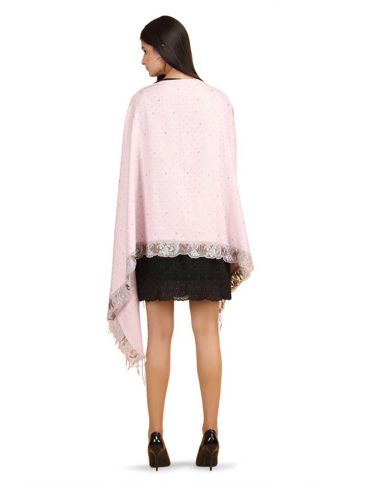 Bunny Crystals Acro Wool Stole- 261 - Pink