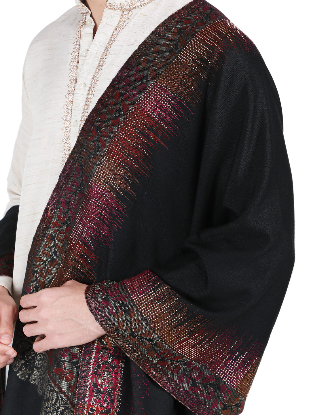Him/Her Crystal Lines Modal Stole- 283 ( Black)