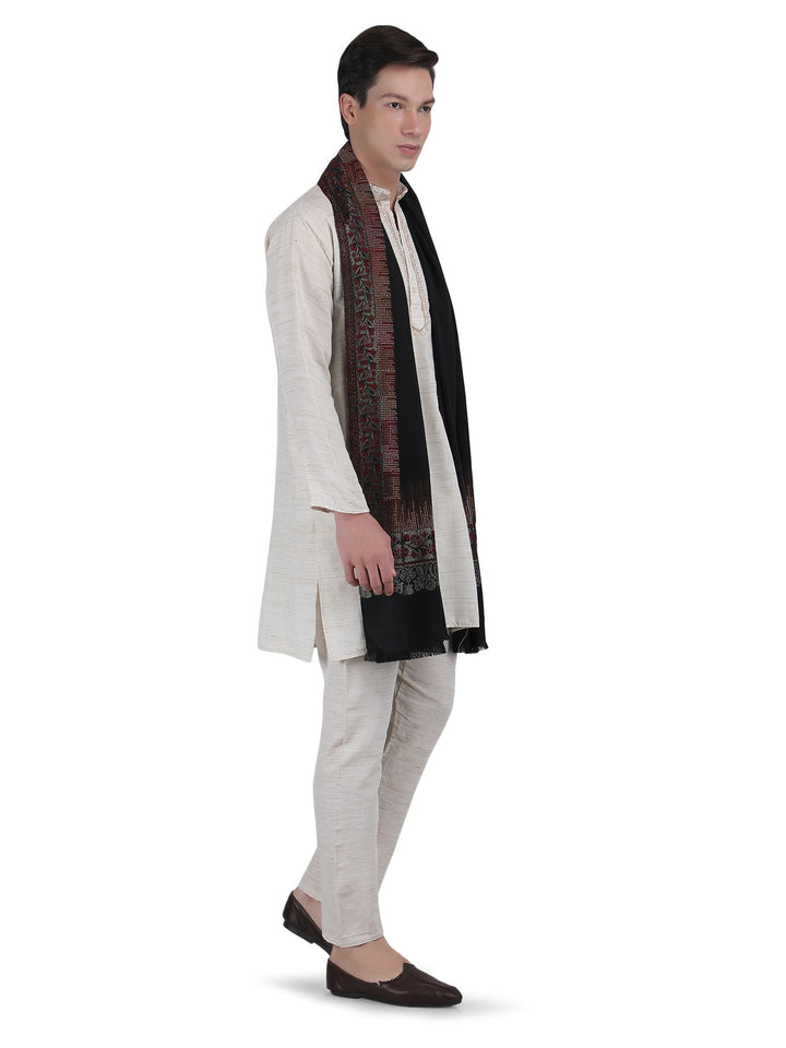 Him/Her Crystal Lines Modal Stole- 283 ( Black)