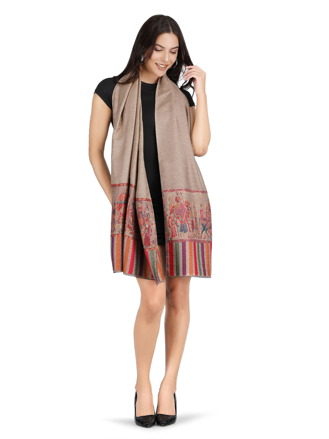 Him/Her Baarat Reversible Fine Wool Stole With Zari Work - 300