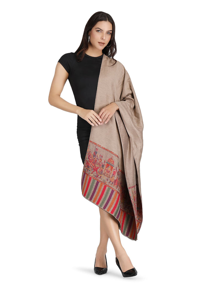 Him/Her Baarat Reversible Fine Wool Stole With Zari Work - 300