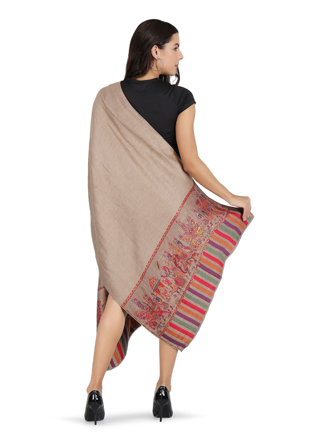 Him/Her Baarat Reversible Fine Wool Stole With Zari Work - 300