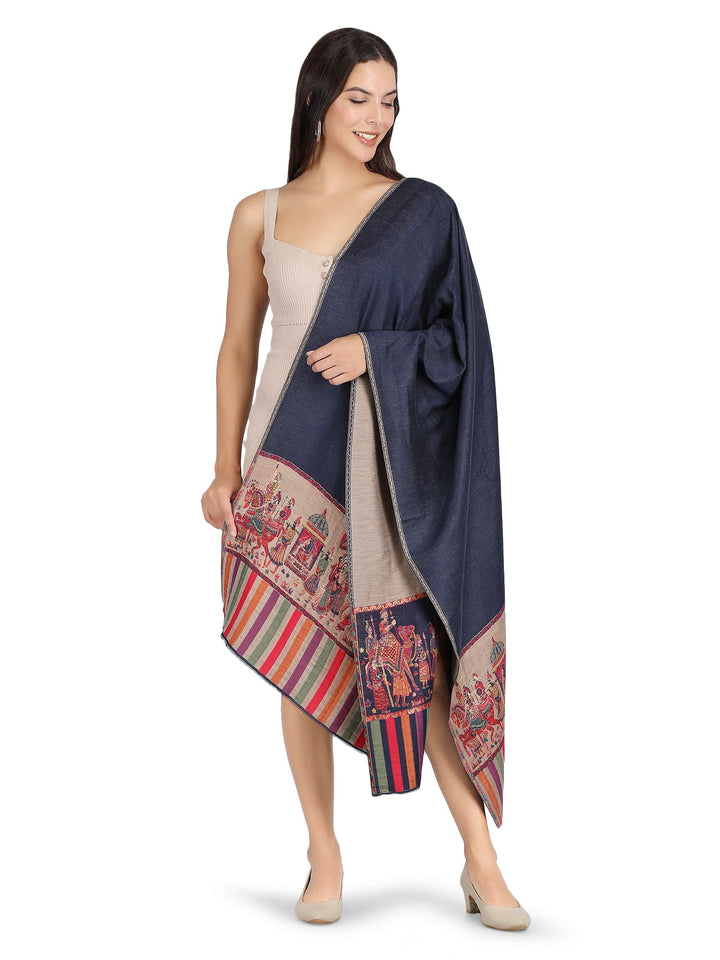 Him/Her Baarat Reversible Fine Wool Stole With Zari Work - 301