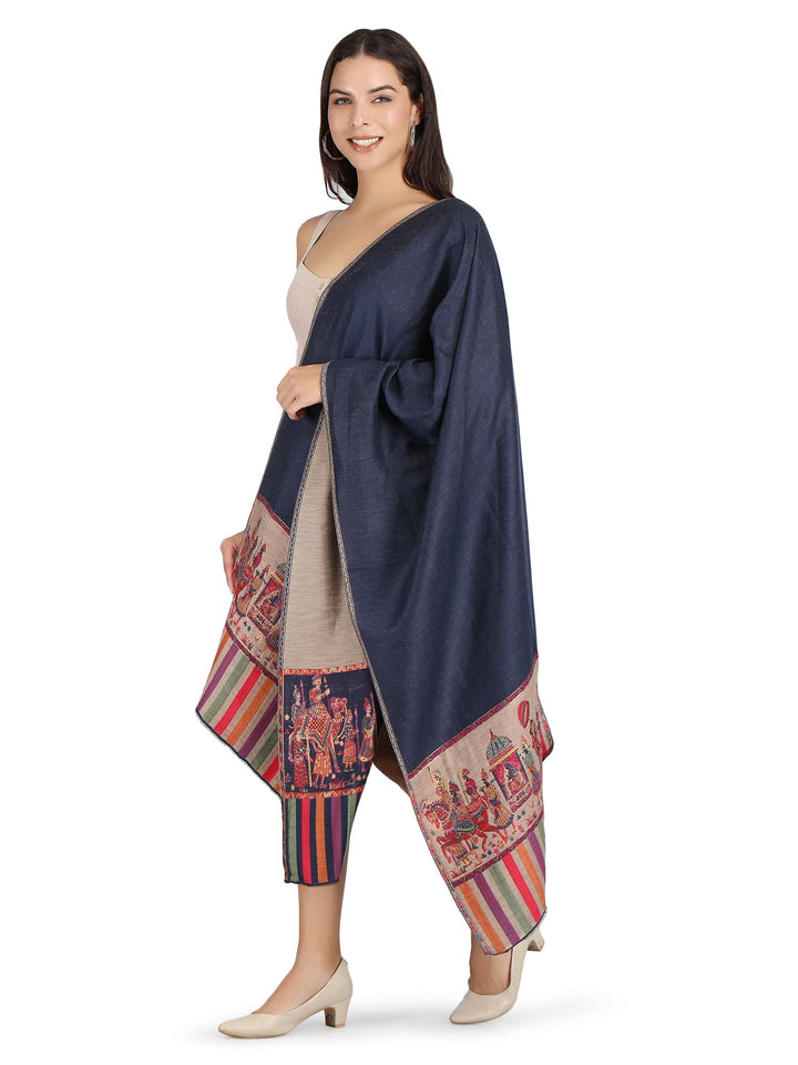 Him/Her Baarat Reversible Fine Wool Stole With Zari Work - 301