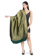 Him/Her Green Zari Reversible 100% Fine Wool Stole- 309