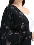 Jaal Crystals 100% Fine Wool Stole - 317- Black