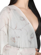 Jaal Crystals 100% Fine Wool Stole - 318- White