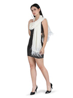 Crystal & Feather Fine Wool Stole - Ivory