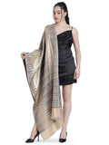 Beige & Brown Zari Leheriya Stole - Reversible- 328