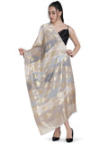 Noor Zari Ikat Weave 100% Fine Wool Stole - Beige -  332
