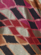 Noor Zari Ikat Weave 100% Fine Wool Stole - Multicolour- 338