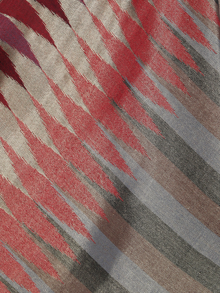 Red Zari Leheriya Shawl - Reversible-153