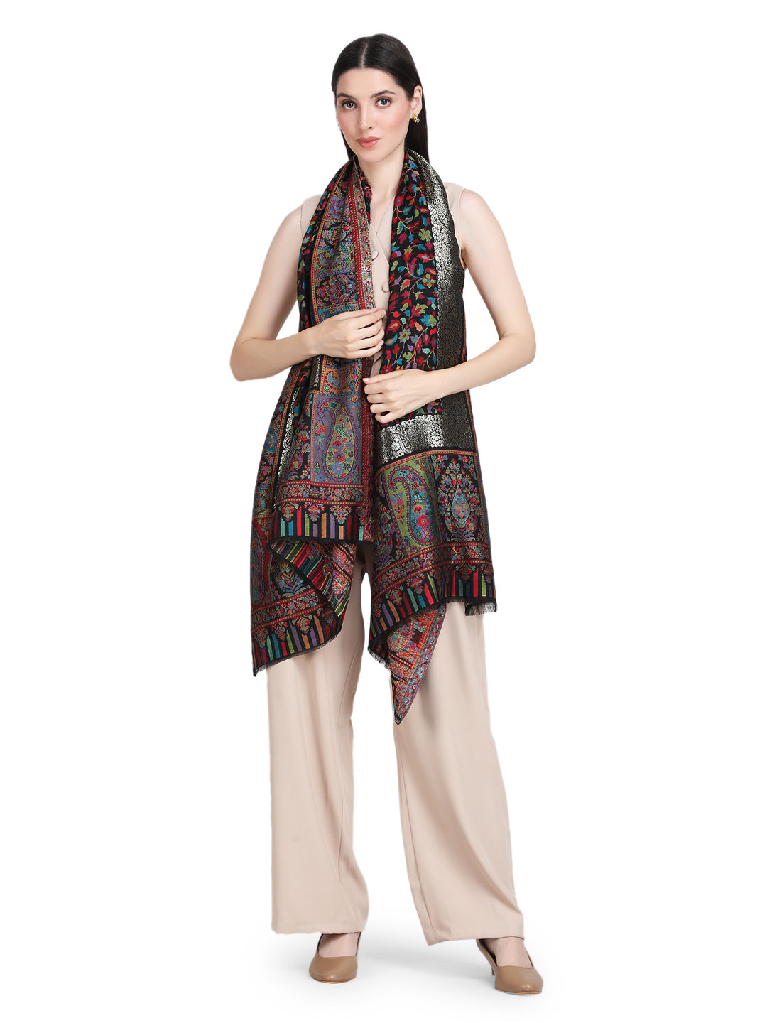 Kani Zari Modal Wool Stole - 341