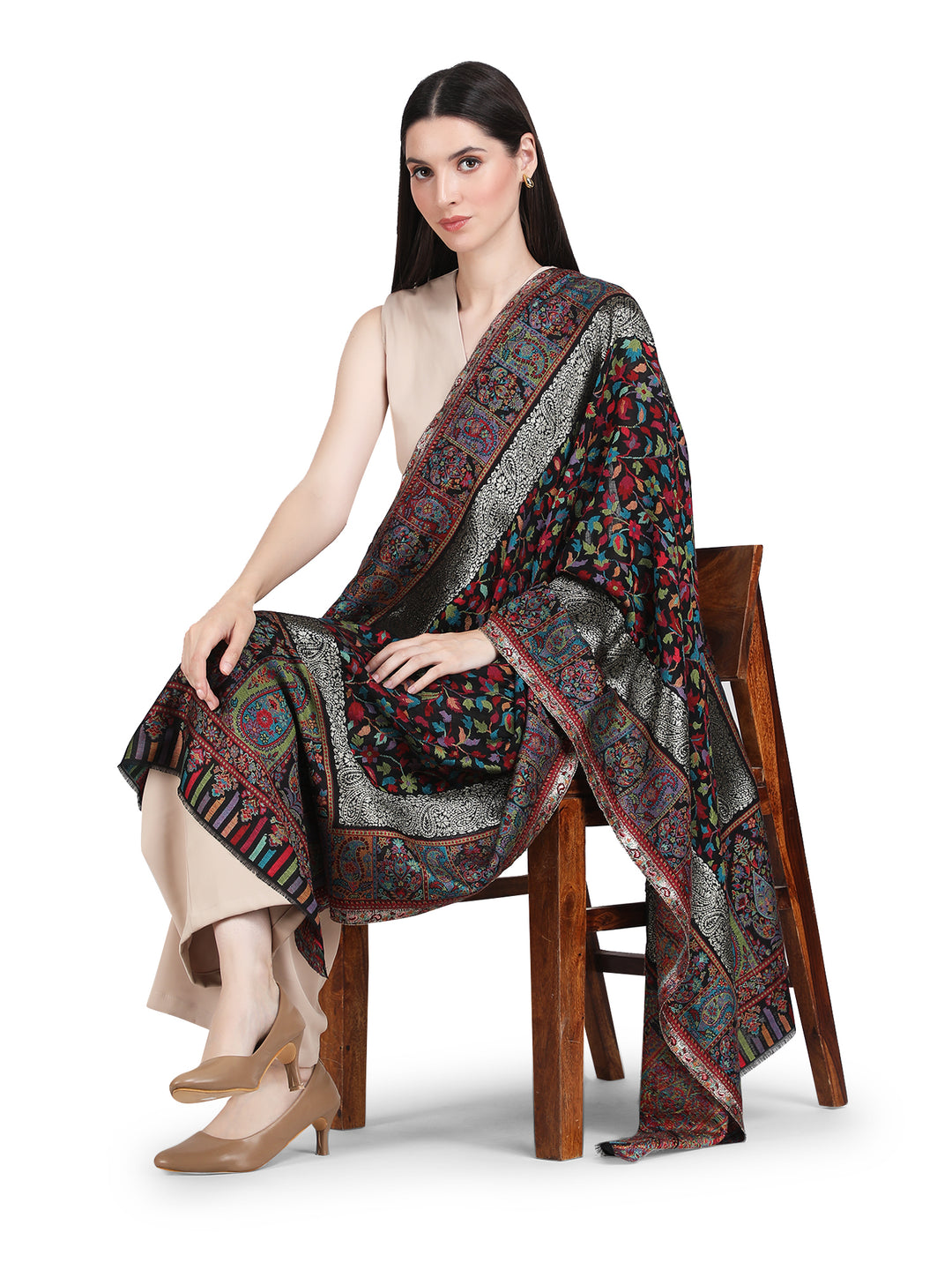 Kani Zari Modal Wool Stole - 341