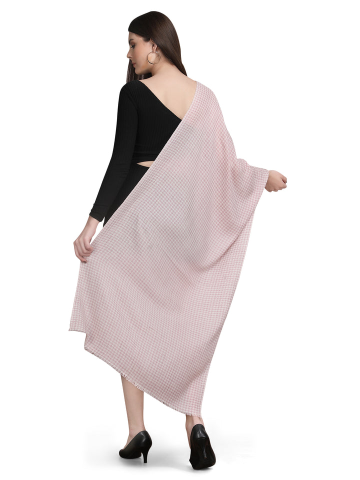 Pink Tweed Fine Wool Stole - 342