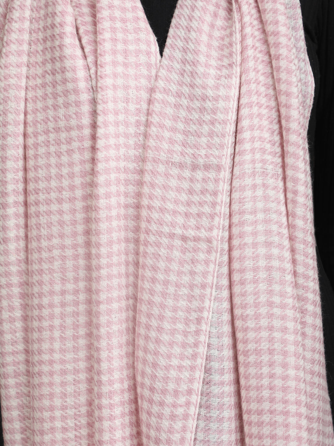 Pink Tweed Fine Wool Stole - 342