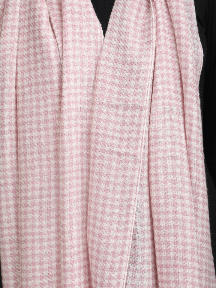 Pink Tweed Fine Wool Stole - 342