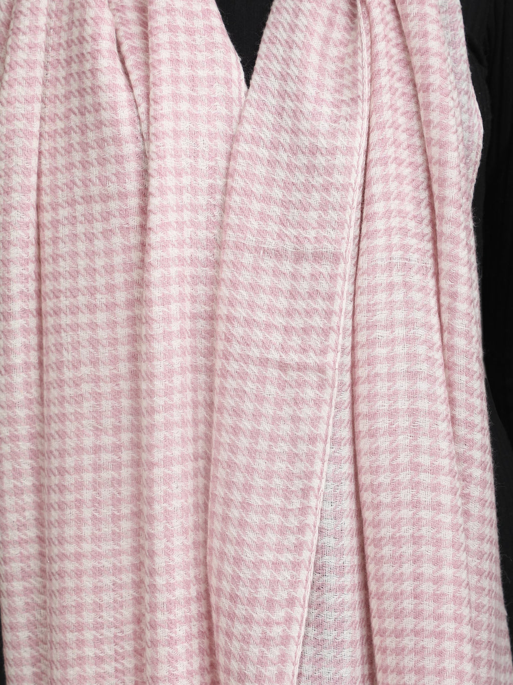 Pink Tweed Fine Wool Stole - 342
