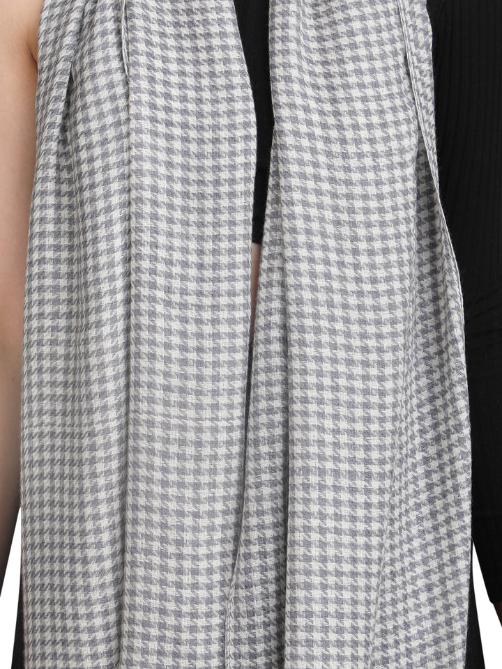 Grey Tweed Fine Wool Stole - 343