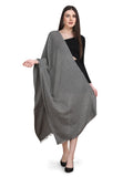 Black Tweed Fine Wool Stole - 344