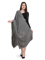 Black Tweed Fine Wool Stole - 344