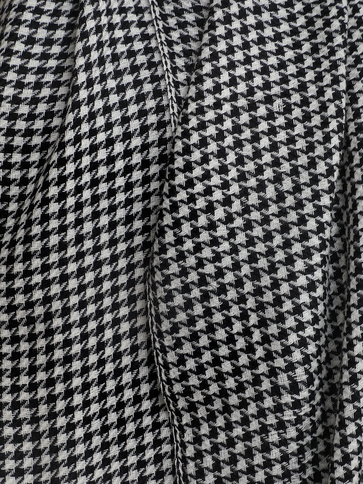 Black Tweed Fine Wool Stole - 344