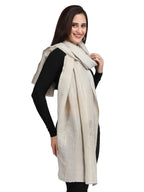 Ivory Moonlight Gold Tree 100% Fine Wool Stole- 346