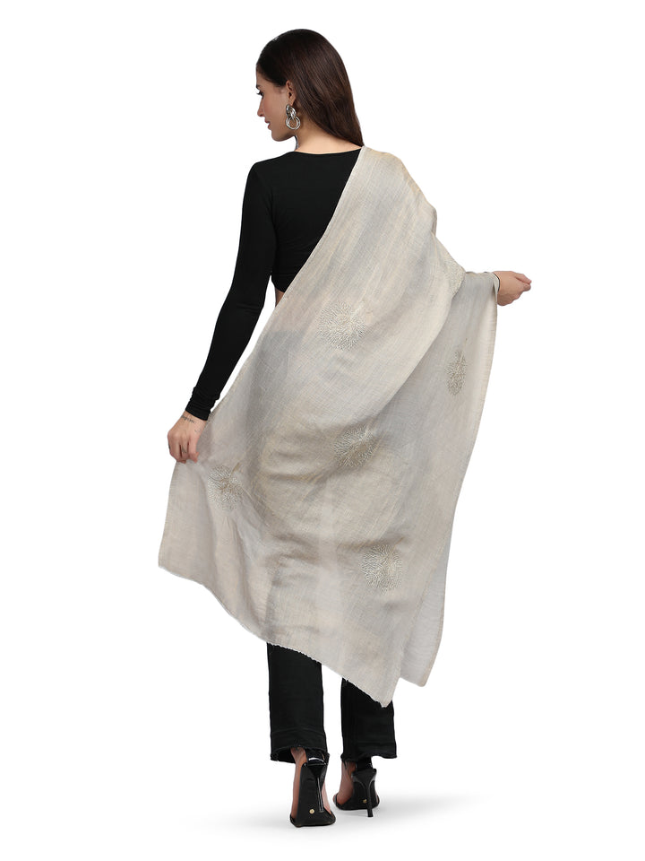 Ivory Moonlight Gold Tree 100% Fine Wool Stole