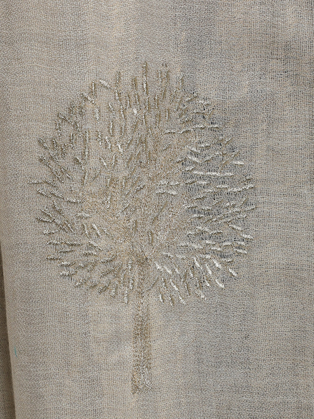 Ivory Moonlight Gold Tree 100% Fine Wool Stole- 346