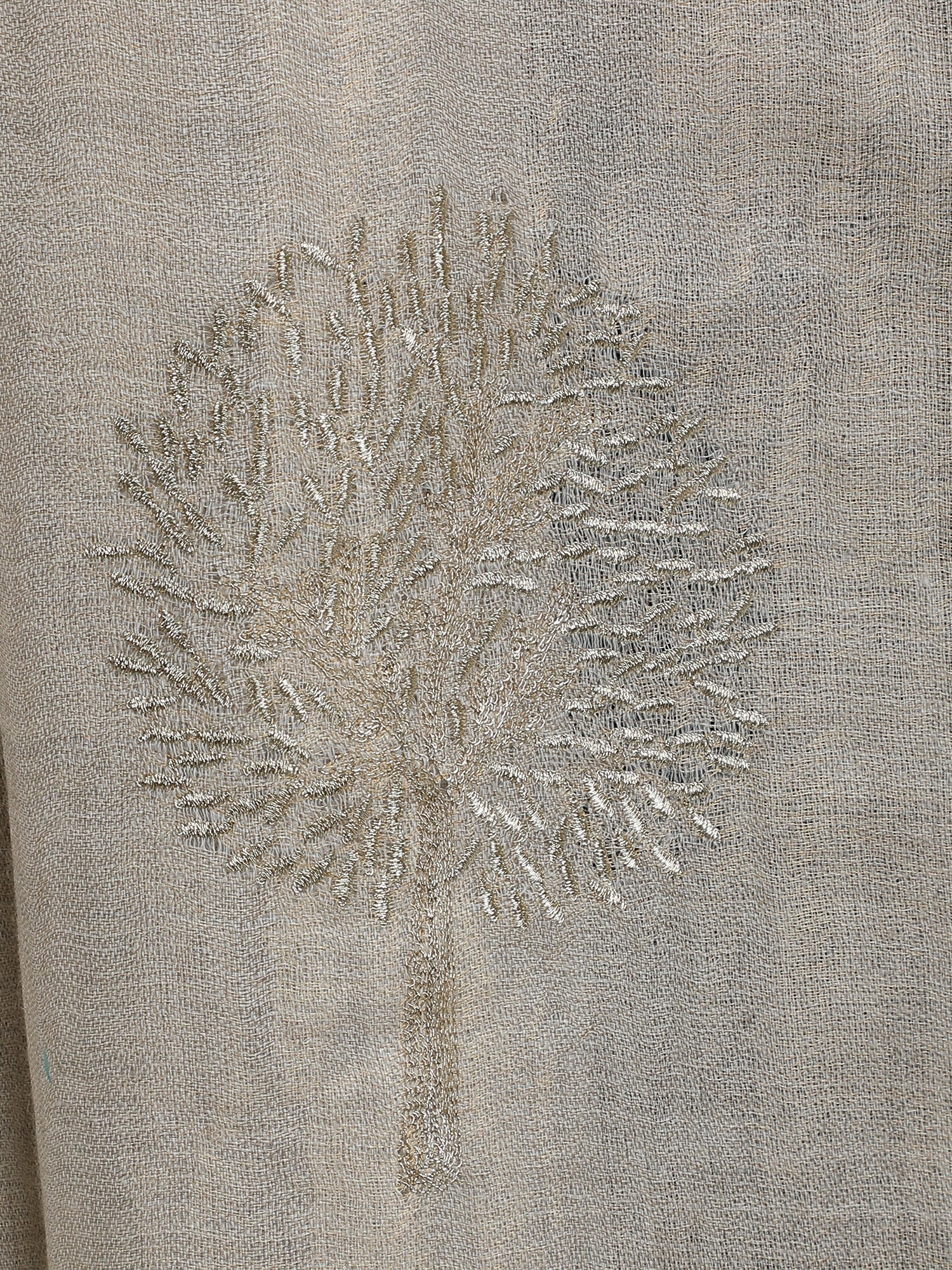 Ivory Moonlight Gold Tree 100% Fine Wool Stole- 346
