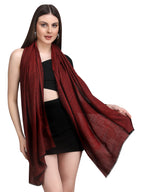 Maroon Tweed Fine Wool Stole - 348