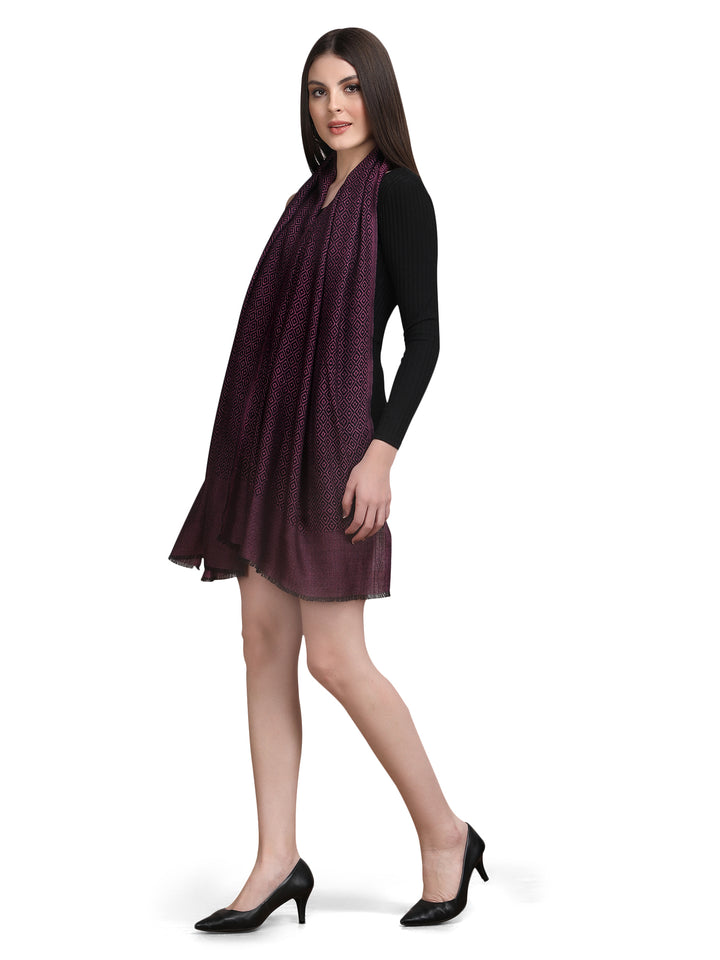 Wine Tweed Fine Wool Stole - 350