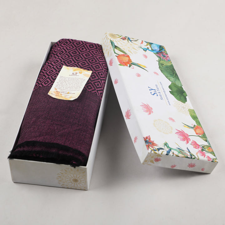 Wine Tweed Fine Wool Stole - 350