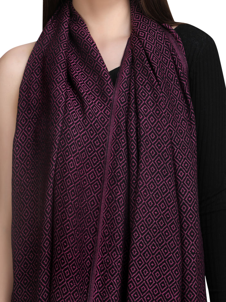 Wine Tweed Fine Wool Stole - 350