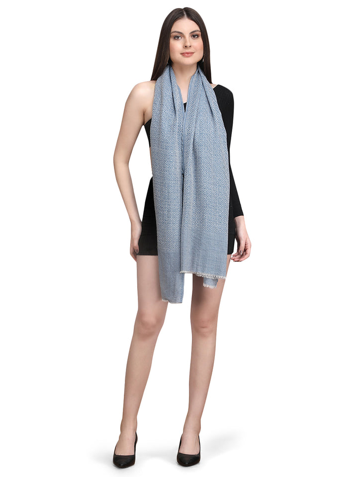 Blue Tweed Fine Wool Stole - 351