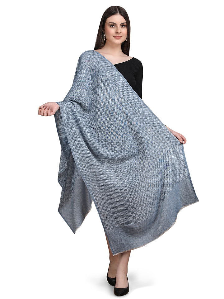 Blue Tweed Fine Wool Stole - 351