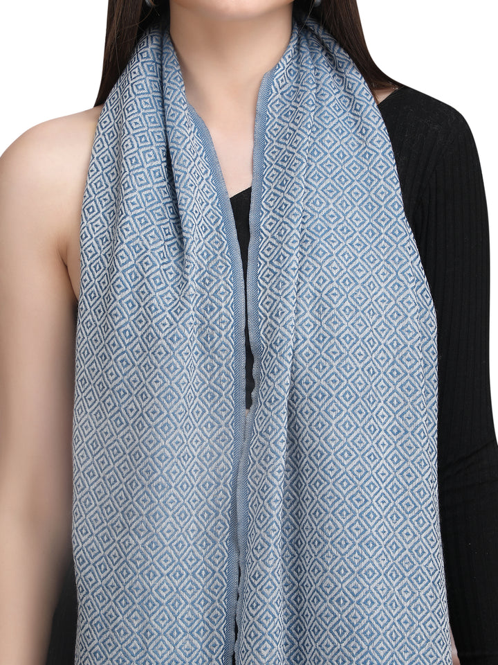 Blue Tweed Fine Wool Stole - 351