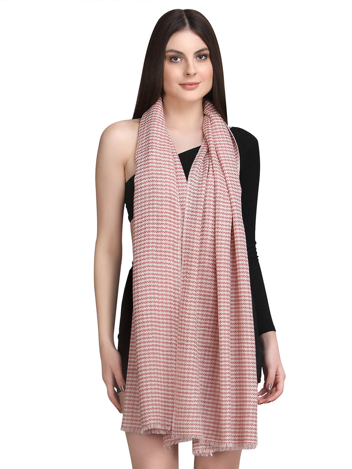 Pink Tweed 100% Fine Wool Stole - 352