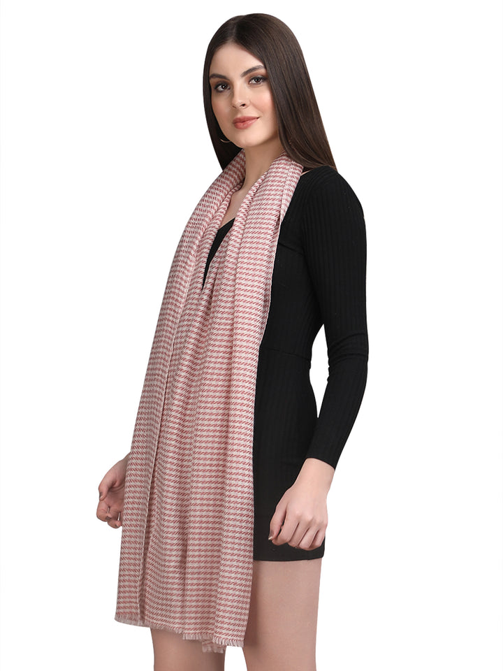 Pink Tweed 100% Fine Wool Stole - 352