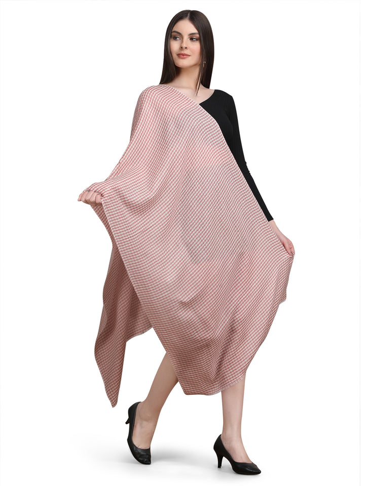 Pink Tweed 100% Fine Wool Stole - 352