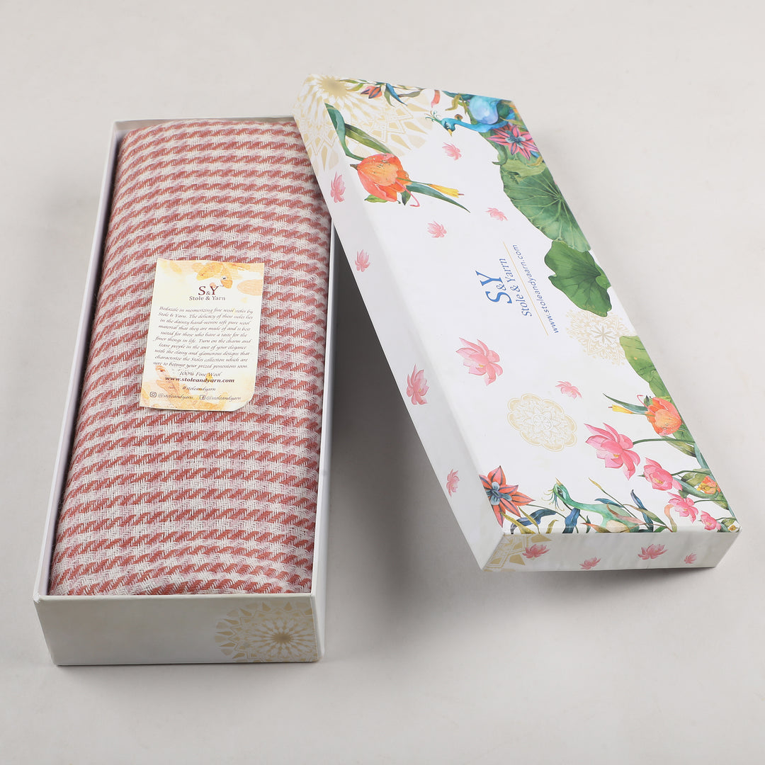 Pink Tweed 100% Fine Wool Stole - 352