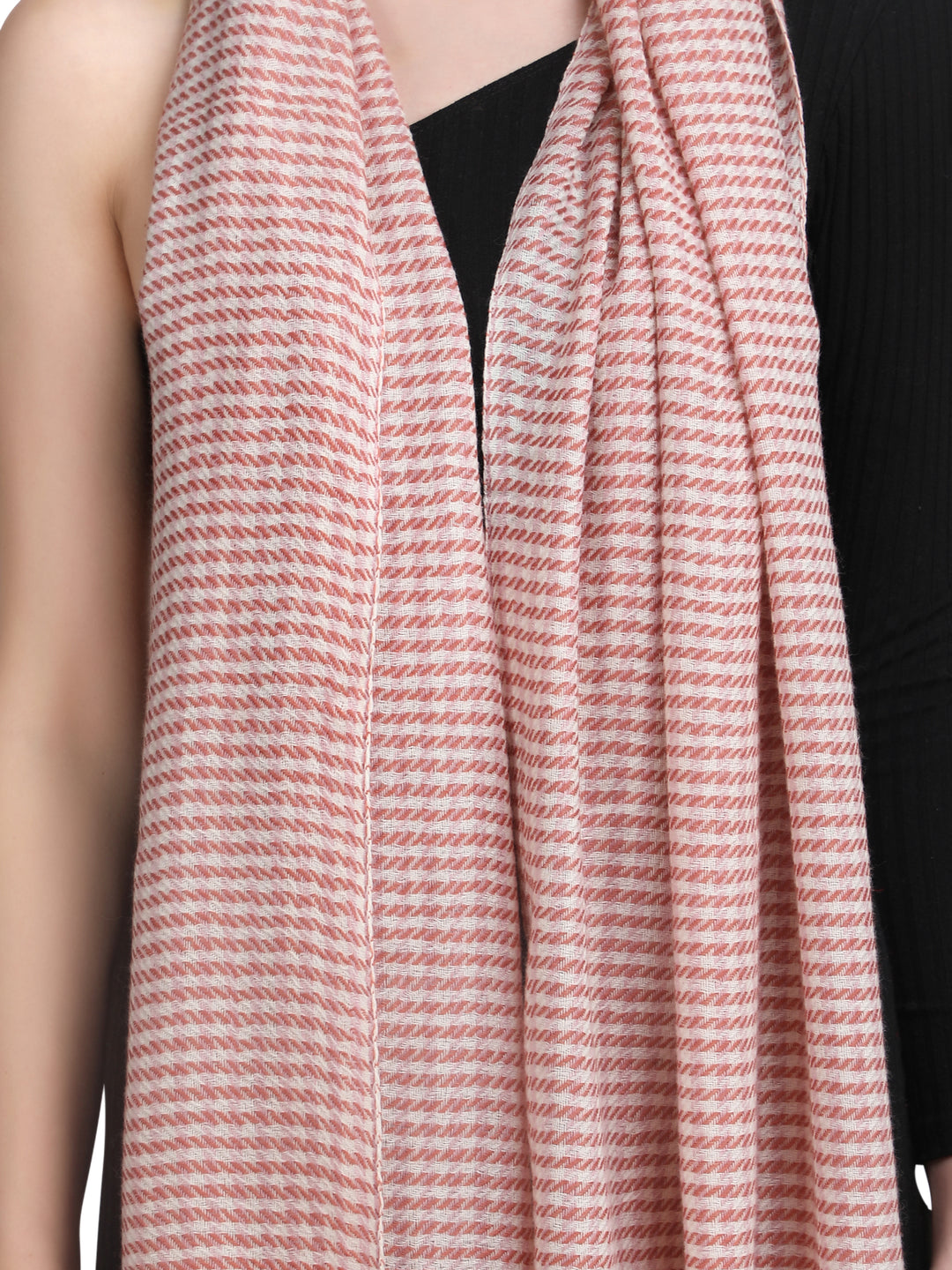 Pink Tweed 100% Fine Wool Stole - 352