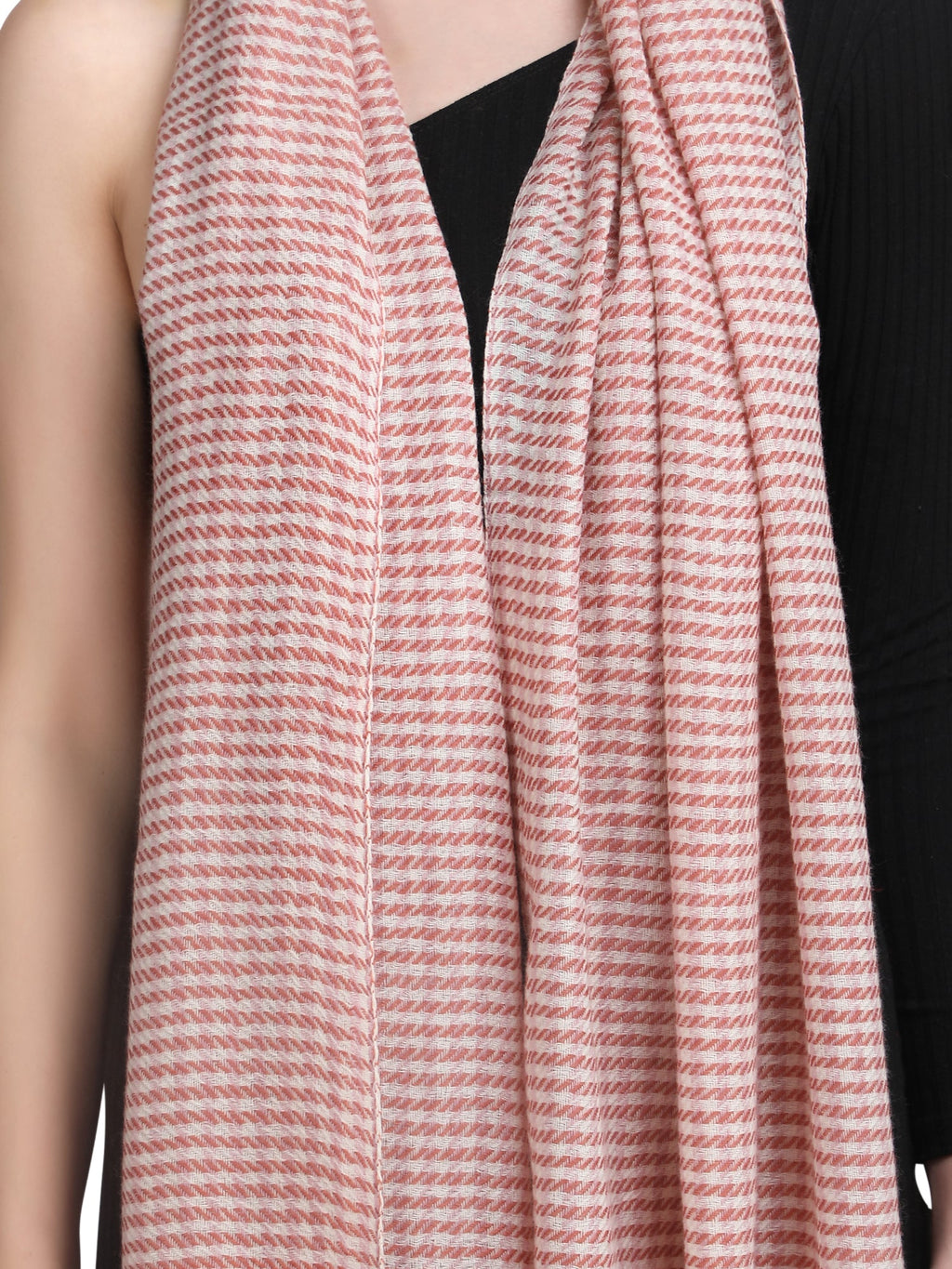 Pink Tweed 100% Fine Wool Stole - 352