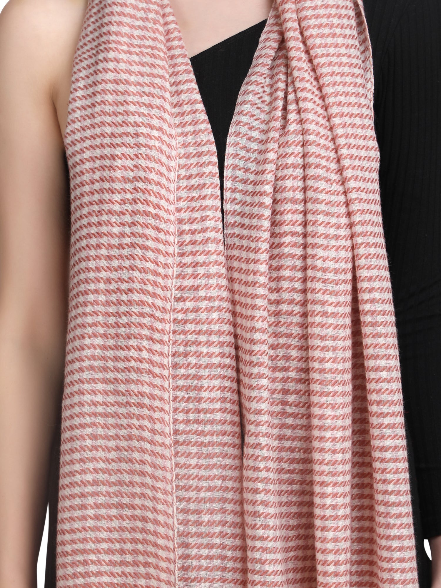Pink Tweed 100% Fine Wool Stole - 352